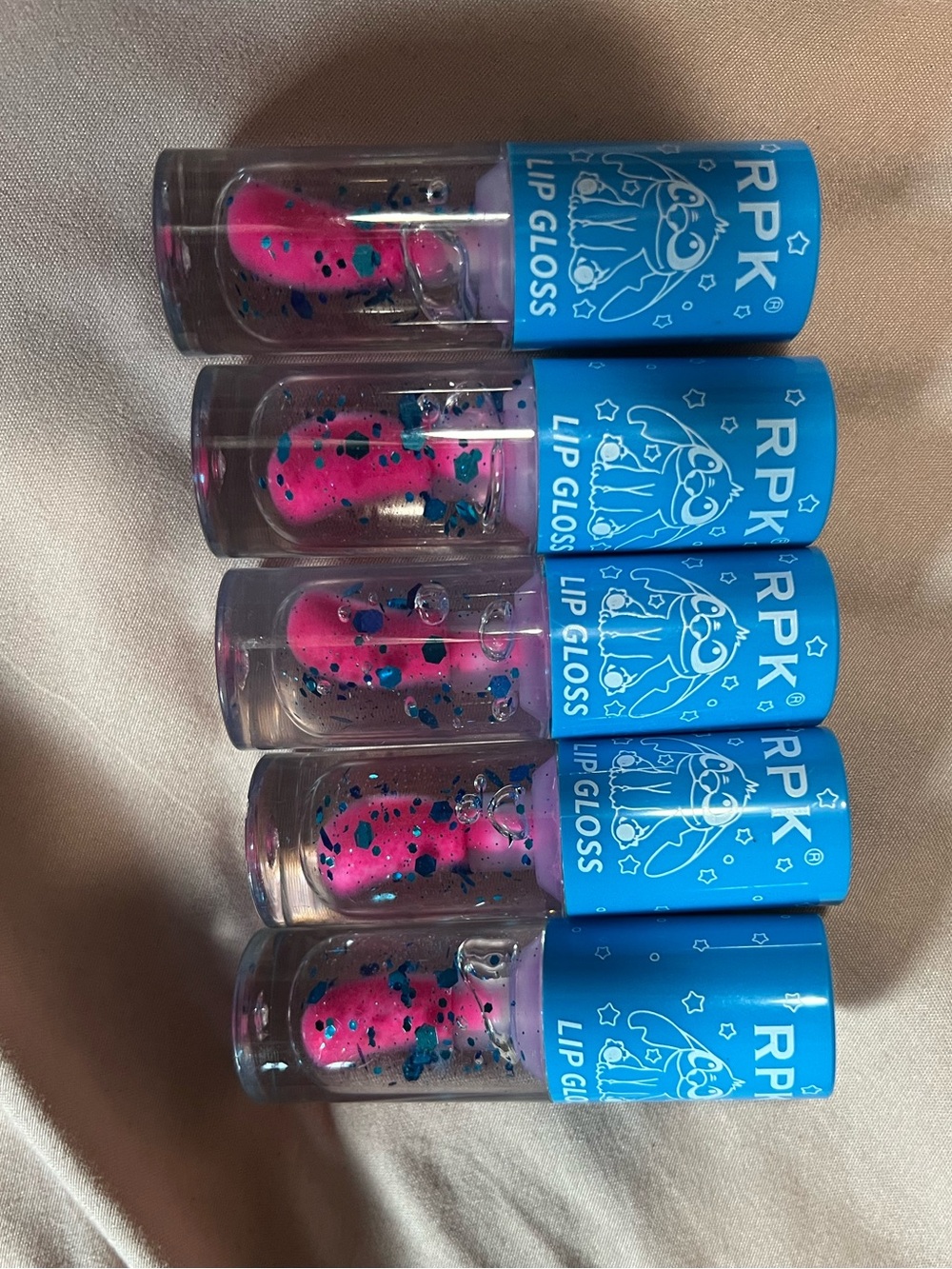 Pink Glitter Lip Gloss - (Set of 5)